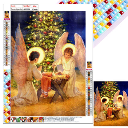 Christmas Tree Angel - Full Square Drill Diamond Painting 30*40CM