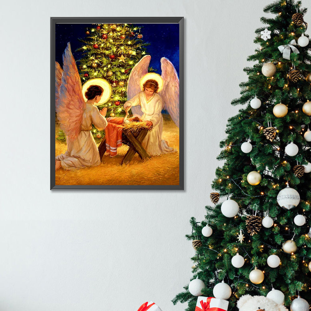 Christmas Tree Angel - Full Square Drill Diamond Painting 30*40CM