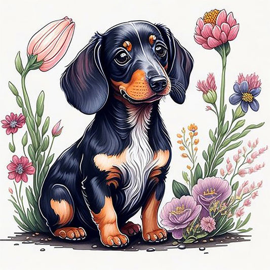 Cartoon Puppy - Full Round Drill Diamond Painting 30*30CM