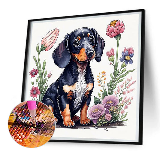 Cartoon Puppy - Full Round Drill Diamond Painting 30*30CM