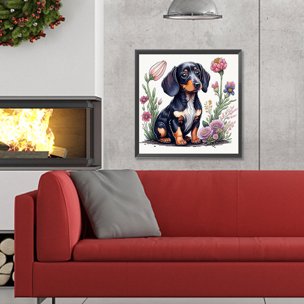 Cartoon Puppy - Full Round Drill Diamond Painting 30*30CM