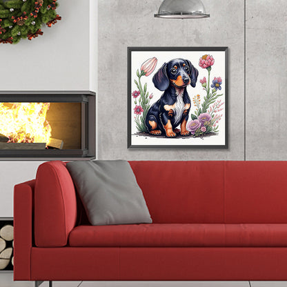 Cartoon Puppy - Full Round Drill Diamond Painting 30*30CM