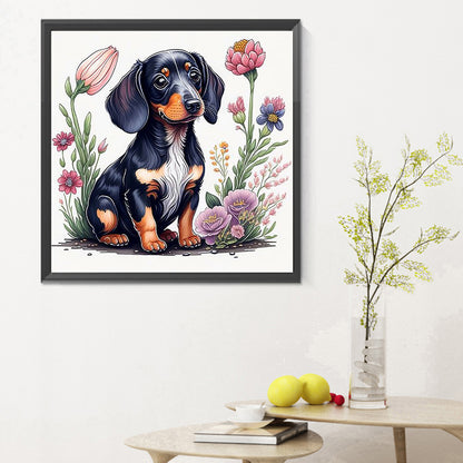 Cartoon Puppy - Full Round Drill Diamond Painting 30*30CM