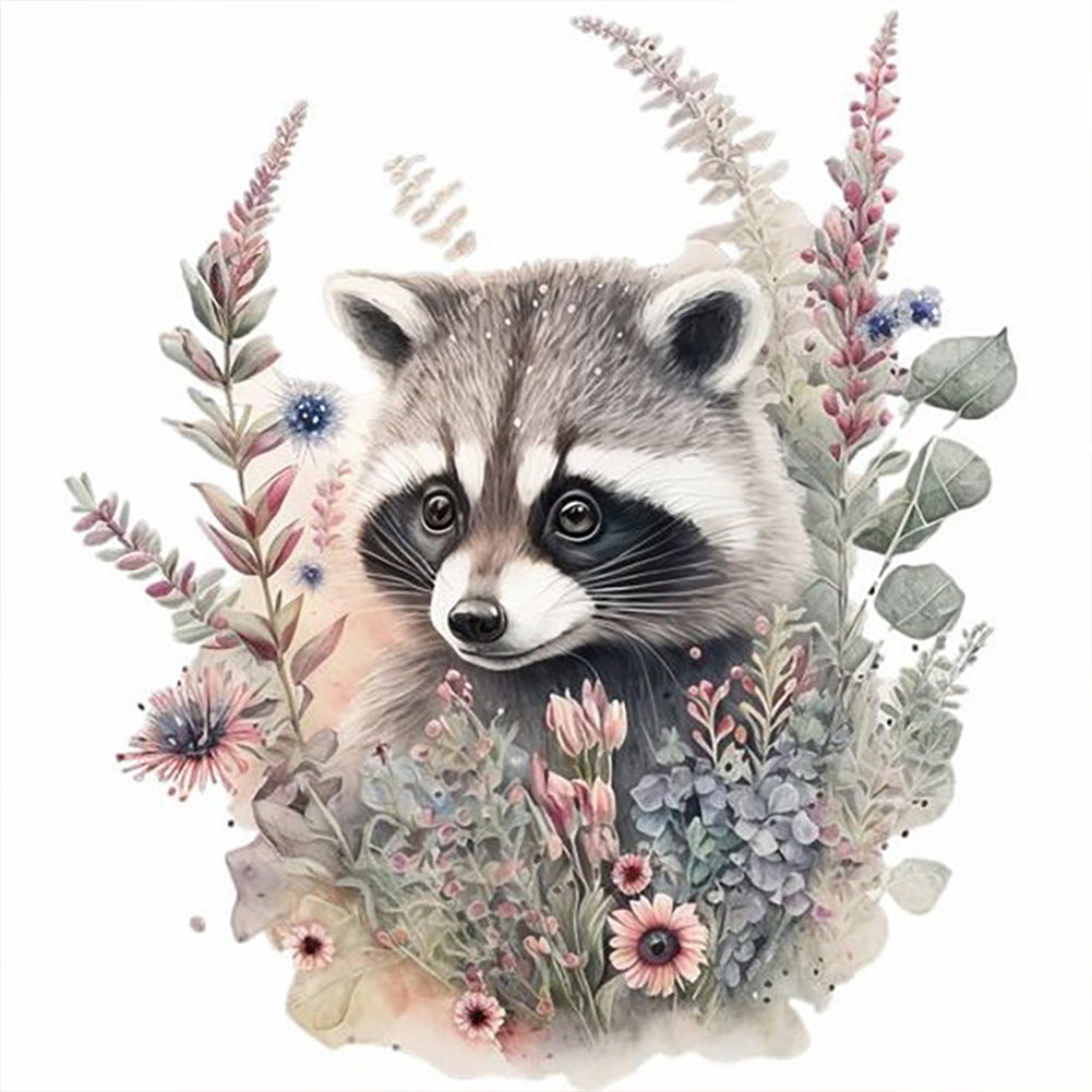 Cartoon Raccoon - Full Round Drill Diamond Painting 30*30CM