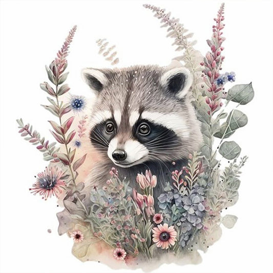 Cartoon Raccoon - Full Round Drill Diamond Painting 30*30CM