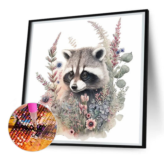Cartoon Raccoon - Full Round Drill Diamond Painting 30*30CM