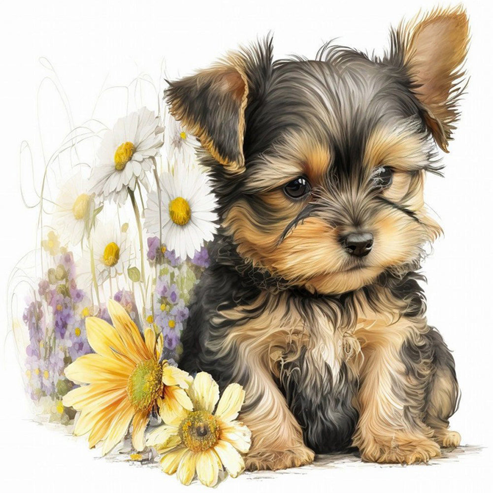 Cartoon Puppy - Full Round Drill Diamond Painting 30*30CM