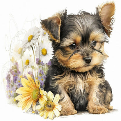 Cartoon Puppy - Full Round Drill Diamond Painting 30*30CM