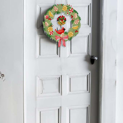 Special Shaped Crystal Painting Wreath with LED Light 29x26cm (Xmas Bell)