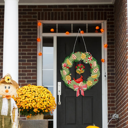 Special Shaped Crystal Painting Wreath with LED Light 29x26cm (Xmas Bell)