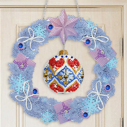 Special Shaped Crystal Painting Wreath with LED Light 29x29cm (Xmas Ball)