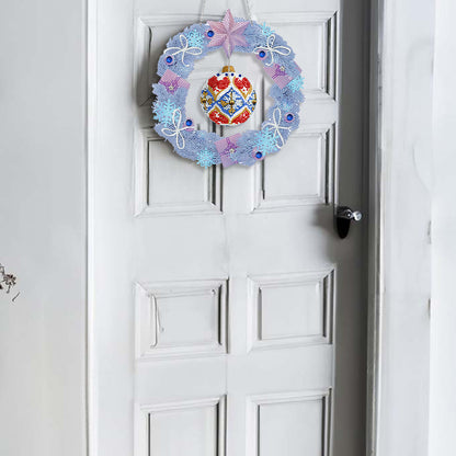 Special Shaped Crystal Painting Wreath with LED Light 29x29cm (Xmas Ball)