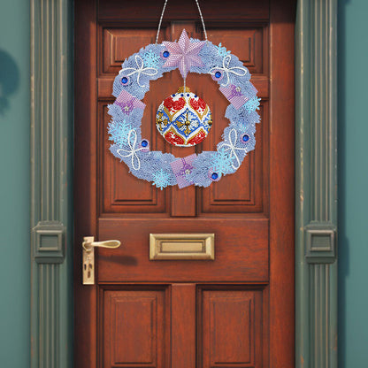 Special Shaped Crystal Painting Wreath with LED Light 29x29cm (Xmas Ball)