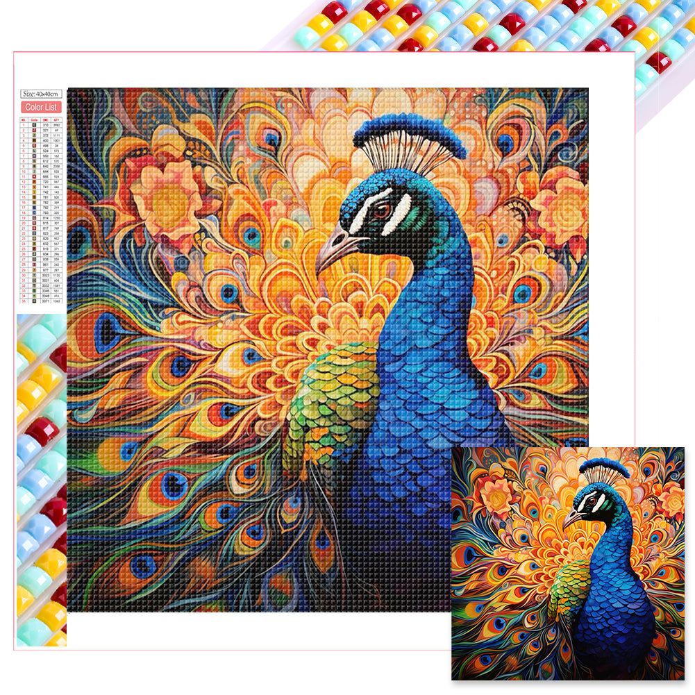 Peacock - Full Square Drill Diamond Painting 40*40CM