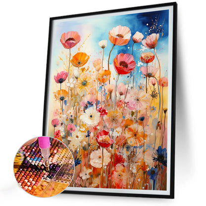 Poppy Bush - Full Round Drill Diamond Painting 30*40CM