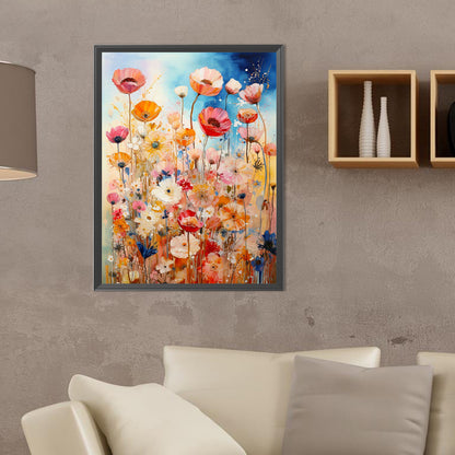 Poppy Bush - Full Round Drill Diamond Painting 30*40CM