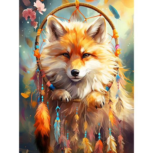 Fox Dream Catcher - Full Round Drill Diamond Painting 30*40CM