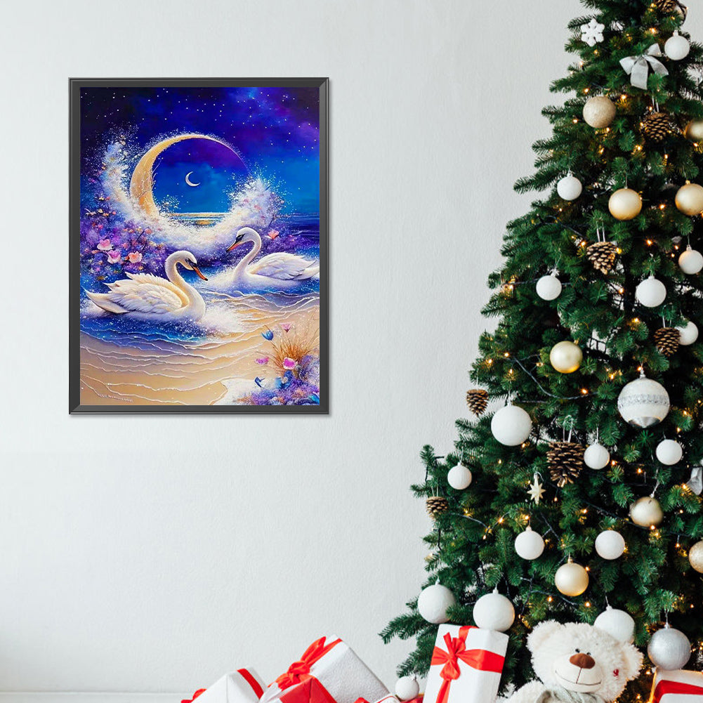 White Swan - Full Round Drill Diamond Painting 30*40CM