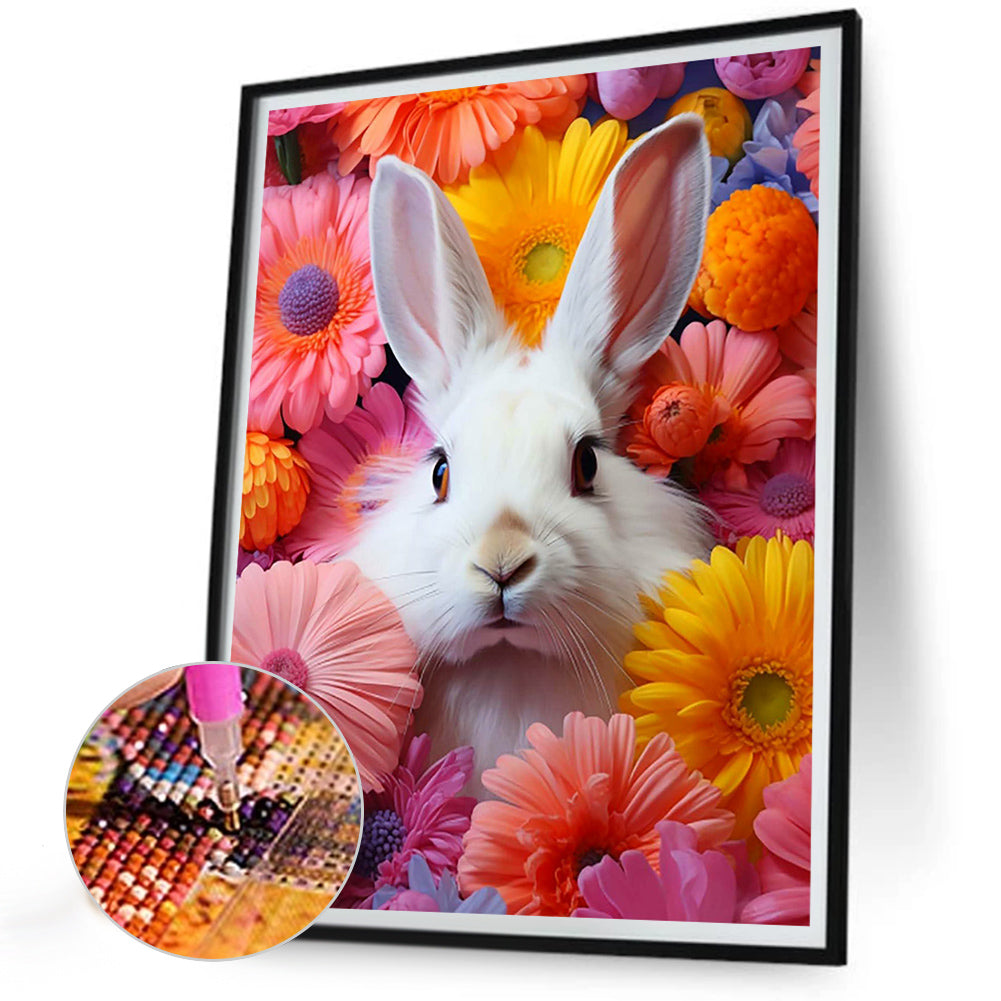 White Rabbit - Full Round Drill Diamond Painting 30*40CM