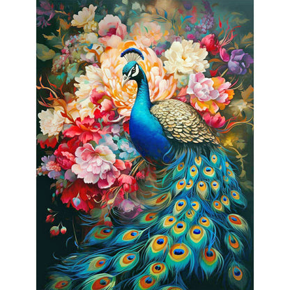 Peacock - Full Round Drill Diamond Painting 30*40CM