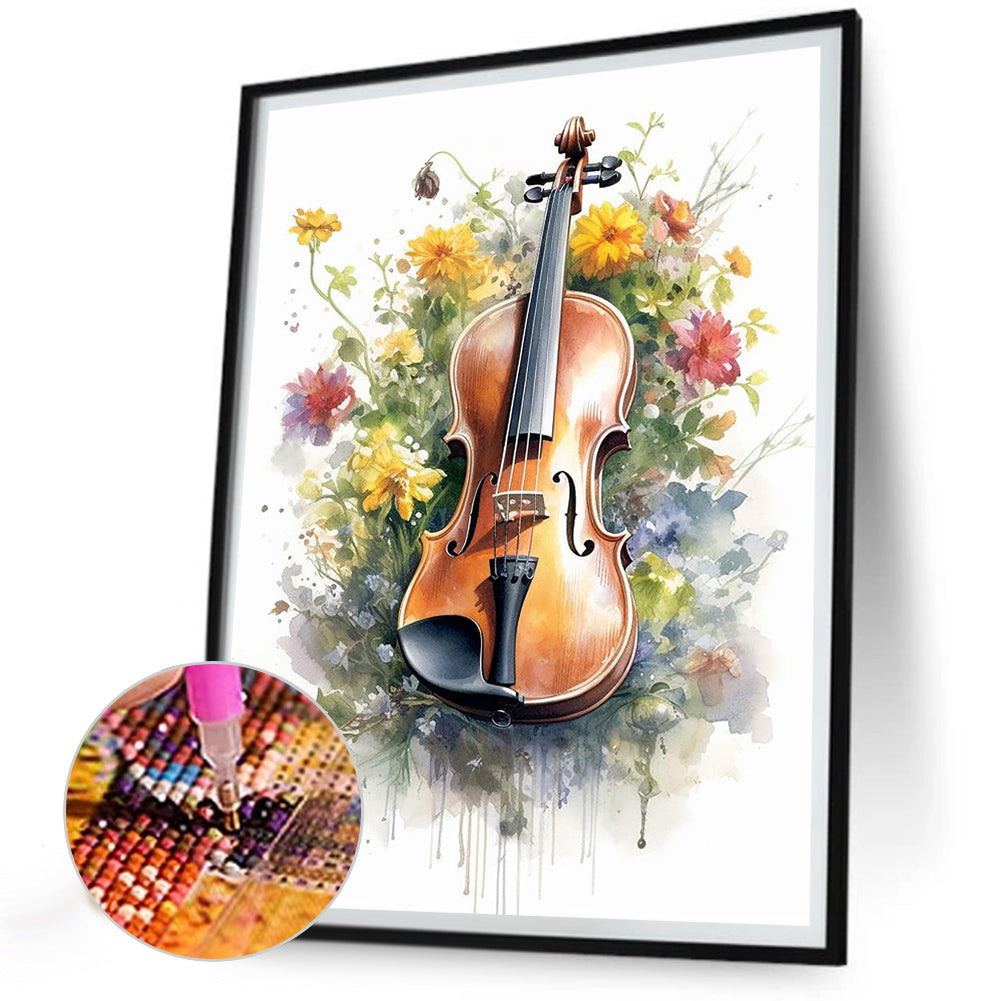 Violin - Full Round Drill Diamond Painting 30*40CM
