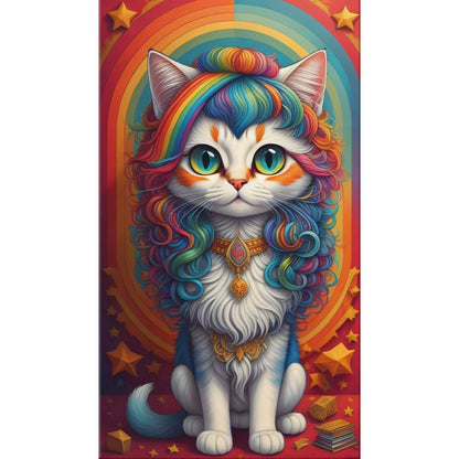 Rainbow Cat - Full Round Drill Diamond Painting 40*70CM