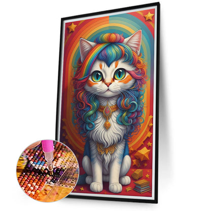 Rainbow Cat - Full Round Drill Diamond Painting 40*70CM