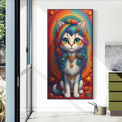 Rainbow Cat - Full Round Drill Diamond Painting 40*70CM