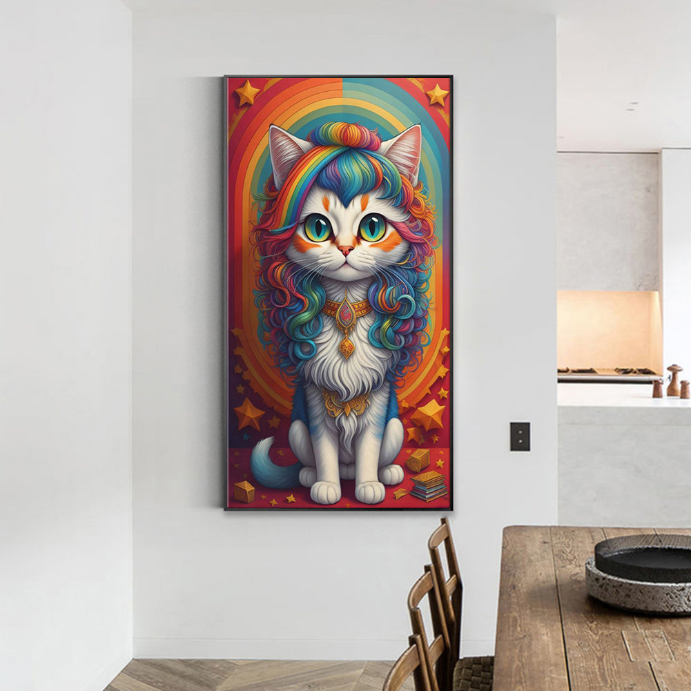 Rainbow Cat - Full Round Drill Diamond Painting 40*70CM