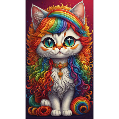 Rainbow Cat - Full Round Drill Diamond Painting 40*70CM
