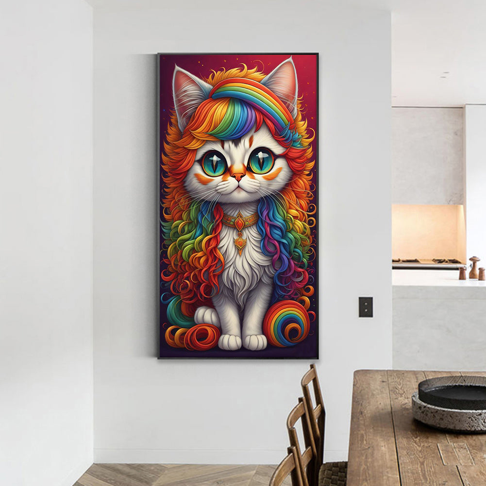 Rainbow Cat - Full Round Drill Diamond Painting 40*70CM