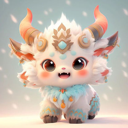 Cute Nian Beast - Full Round Drill Diamond Painting 30*30CM