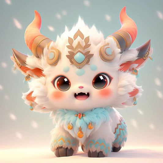 Cute Nian Beast - Full Round Drill Diamond Painting 30*30CM