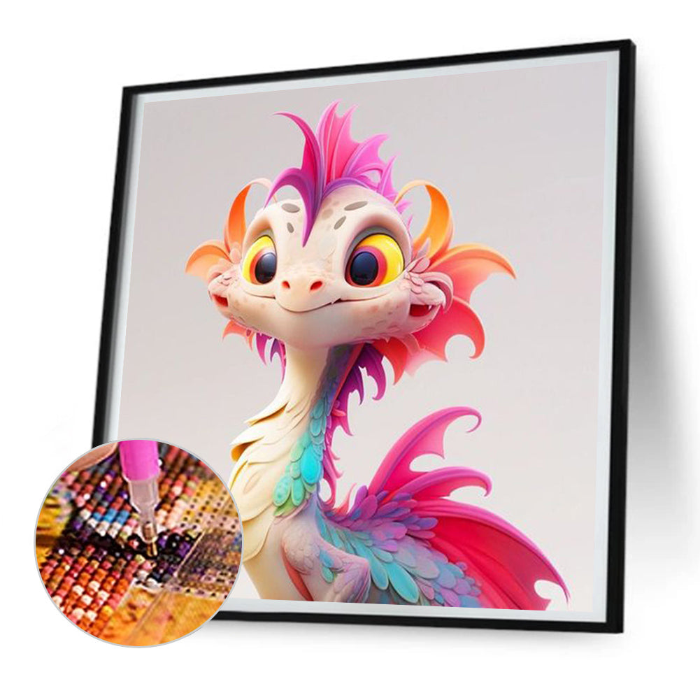 Colorful Feather Dragon - Full Round Drill Diamond Painting 30*30CM