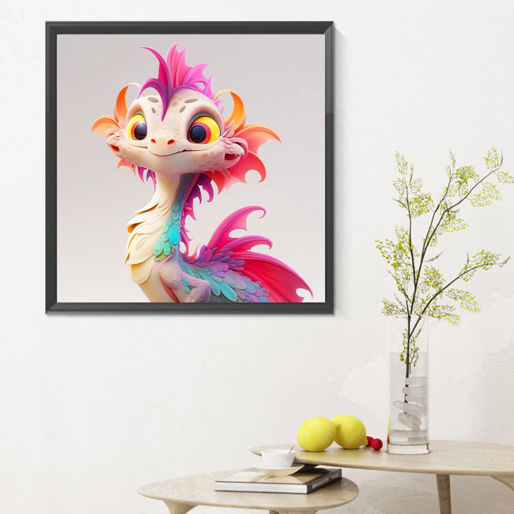 Colorful Feather Dragon - Full Round Drill Diamond Painting 30*30CM