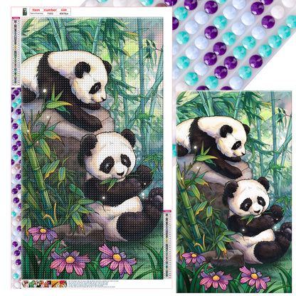 Bamboo Forest Panda - Full Round Drill Diamond Painting 40*70CM