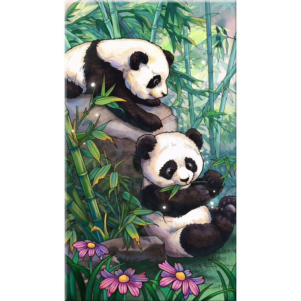 Bamboo Forest Panda - Full Round Drill Diamond Painting 40*70CM