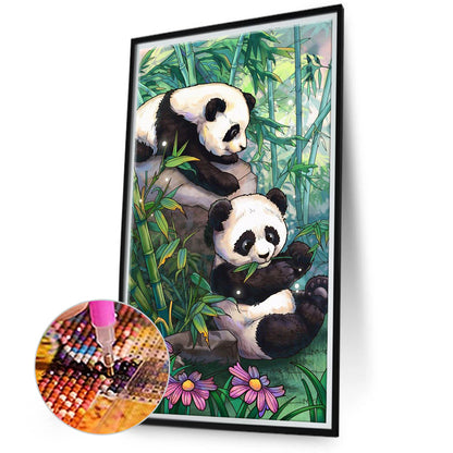 Bamboo Forest Panda - Full Round Drill Diamond Painting 40*70CM