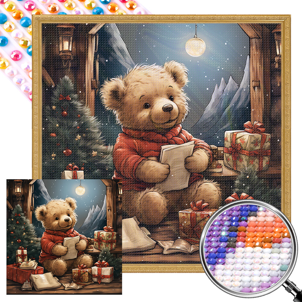 Christmas Bear - Full AB Dril Round Diamond Painting 40*40CM