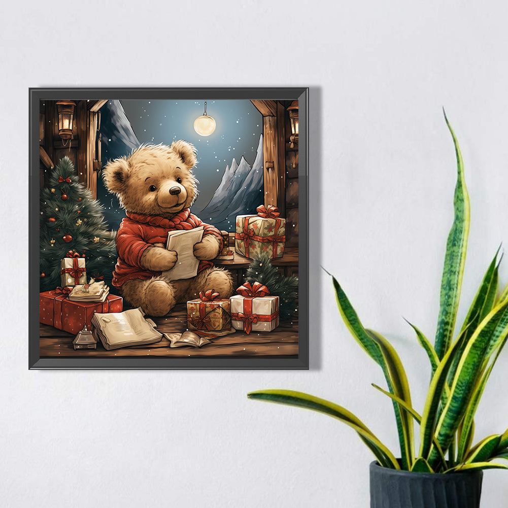 Christmas Bear - Full AB Dril Round Diamond Painting 40*40CM