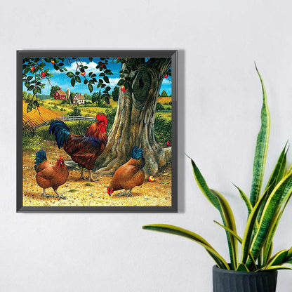 Farm Rooster - Full AB Dril Square Diamond Painting 40*40CM