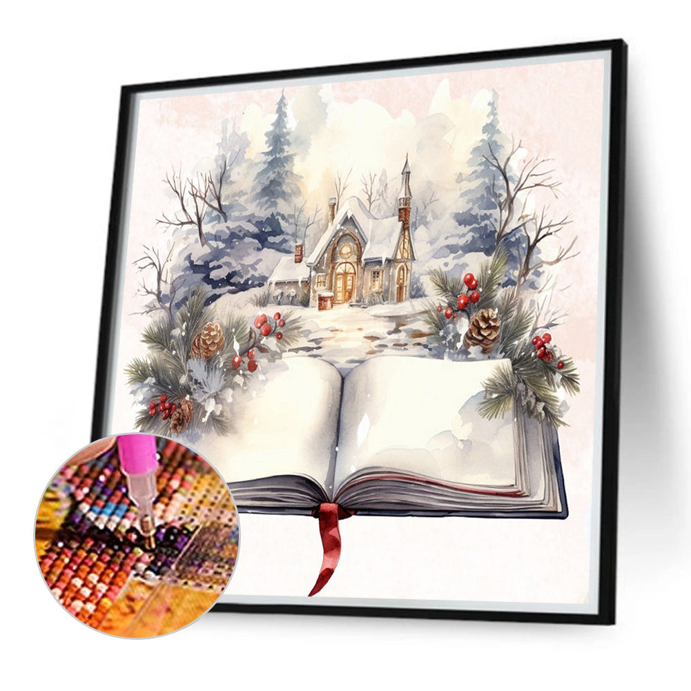 Winter Christmas Book - Full Round Drill Diamond Painting 40*40CM