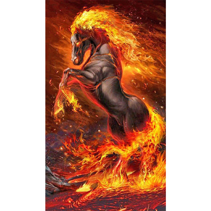 Flame Horse - Full AB Dril Square Diamond Painting 40*70CM