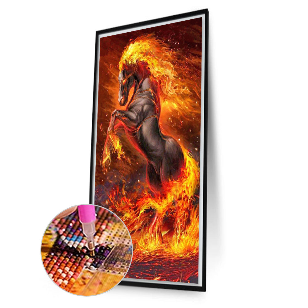 Flame Horse - Full AB Dril Square Diamond Painting 40*70CM