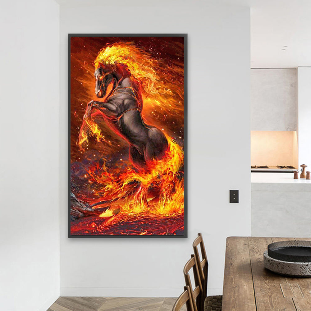 Flame Horse - Full AB Dril Square Diamond Painting 40*70CM