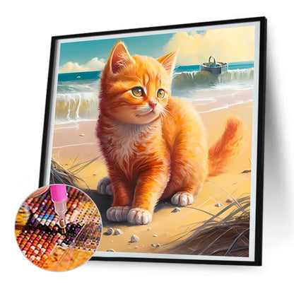 Cat - Full Round Drill Diamond Painting 30*30CM