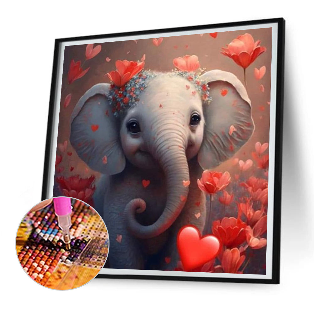 Elephant - Full Round Drill Diamond Painting 30*30CM