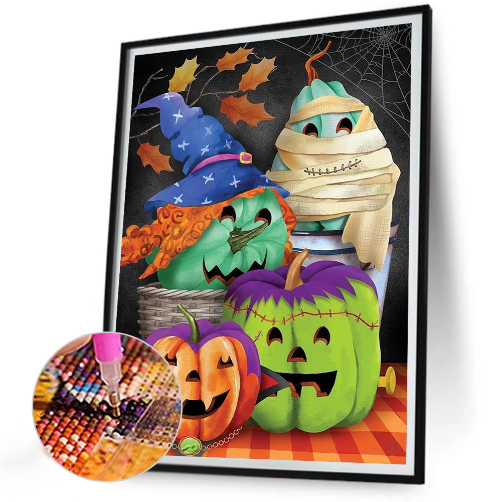 Halloween Pumpkin - Full Round Drill Diamond Painting 30*40CM