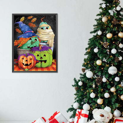 Halloween Pumpkin - Full Round Drill Diamond Painting 30*40CM