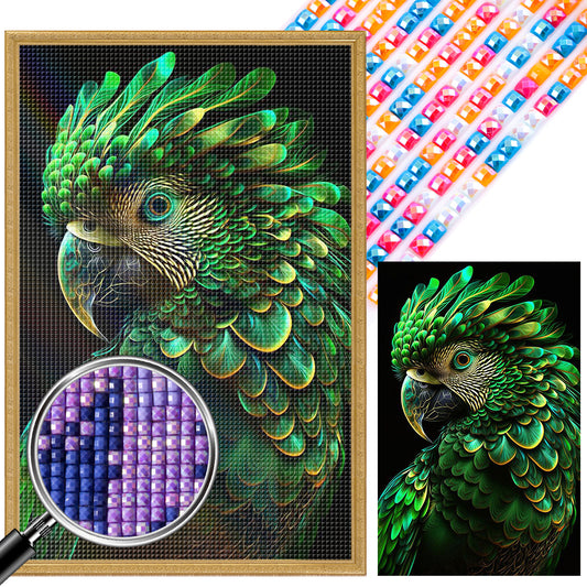 Green Parrot - AB Dril Square Diamond Painting 45*70CM